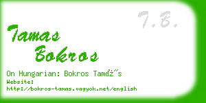 tamas bokros business card